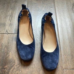 Everlane Day heel, blue suede size 9.5